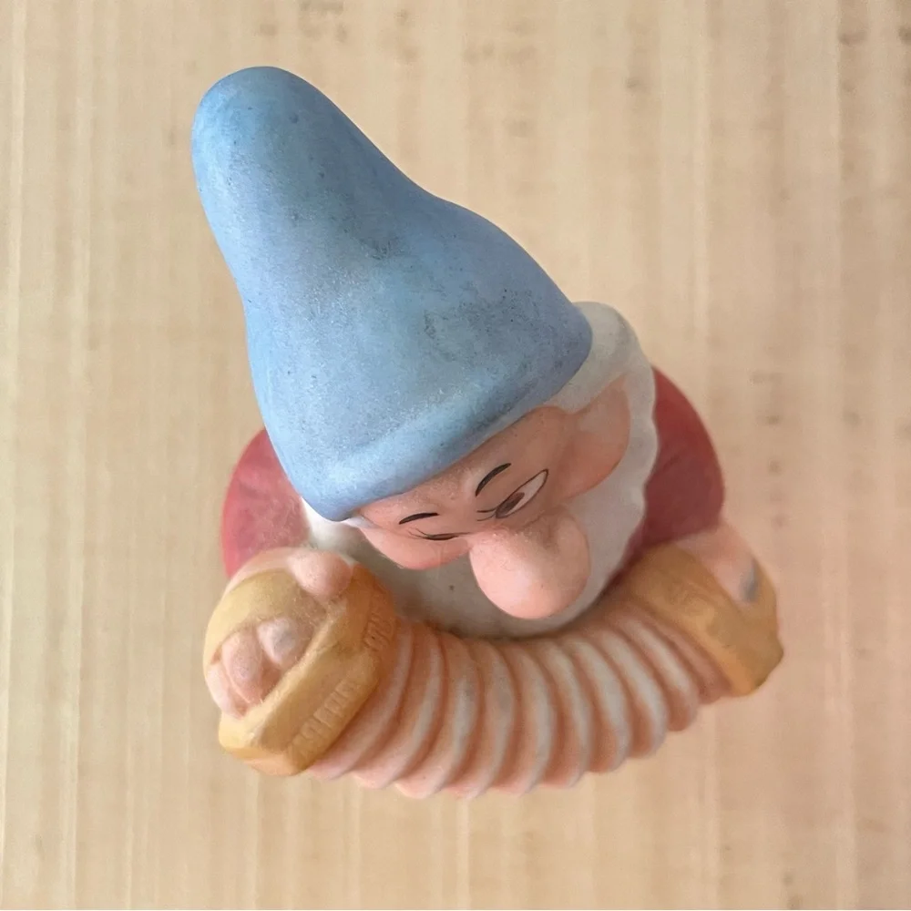 $15 SALE Vintage Disney Bashful Musician Collectible Ceramic Figurine Snow White